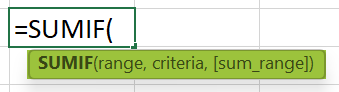 Advanced Excel Formulas - SUMIF Formula Syntax
