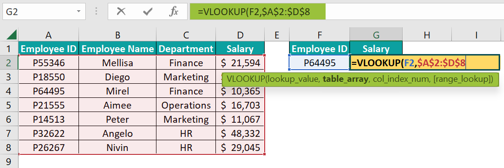 VLOOKUP Formula in Excel - Step 3