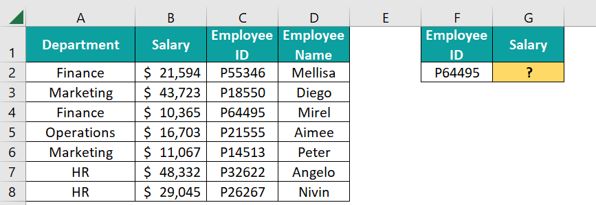 XLOOKUP Formula in Excel