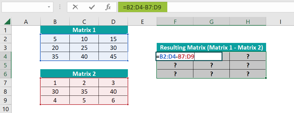 Matrix Subtraction - Step 1