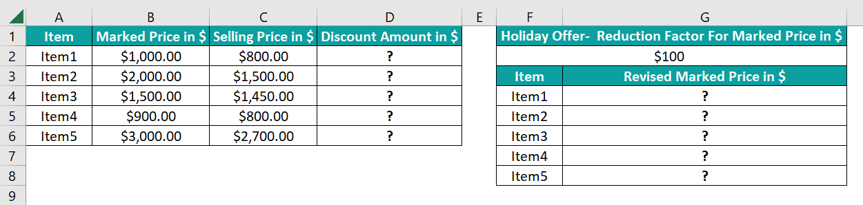 Excel Subtraction Formula - Subtract Columns