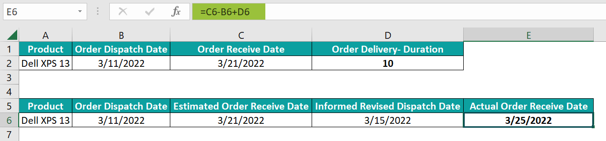 Subtract Dates - Step 2a