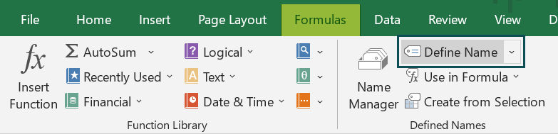 Using Named Range and Offset - Step 1