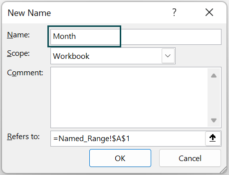 Using Named Range and Offset - Step 2
