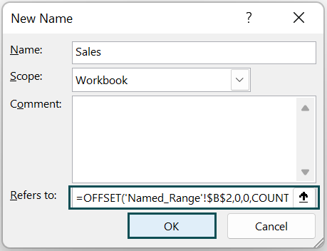 Using Named Range and Offset - Step 7