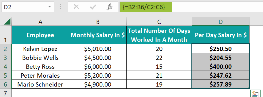As an array formula - Step 2