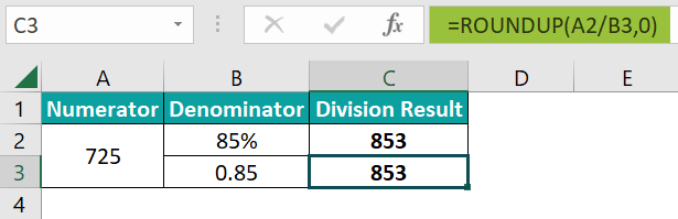 How to Divide by Percentage in Excel - Step 2
