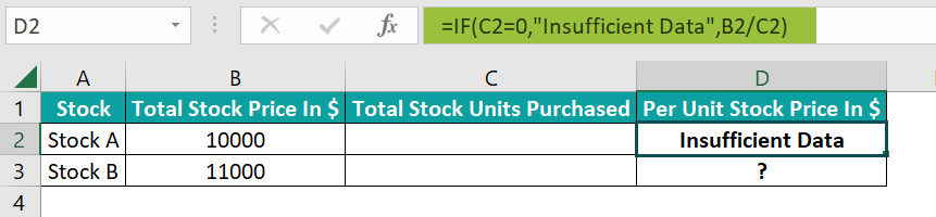 How to Handle #DIV0! Error in Excel Divide - Step 1a