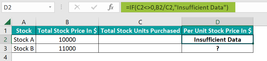 How to Handle #DIV/0! Error in Excel Divide - Step 1b