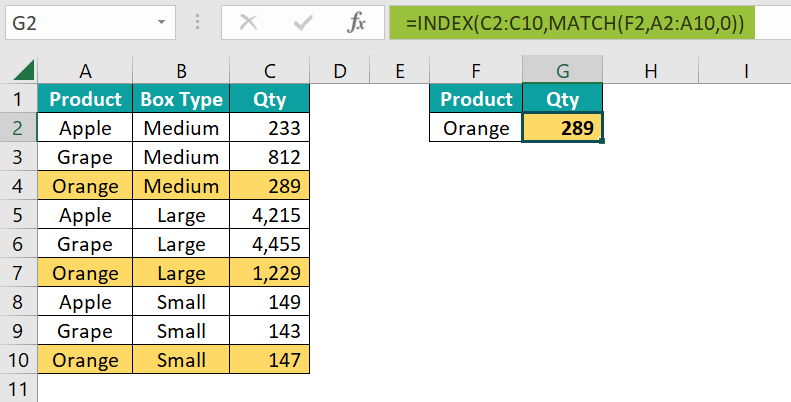 How to Use INDEX MATCH Multiple Criteria - Step 2