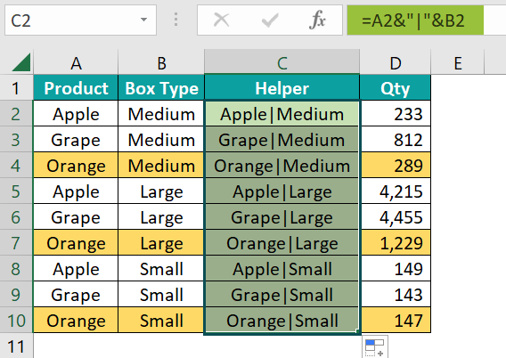 How to Use INDEX MATCH Multiple Criteria - Step 4