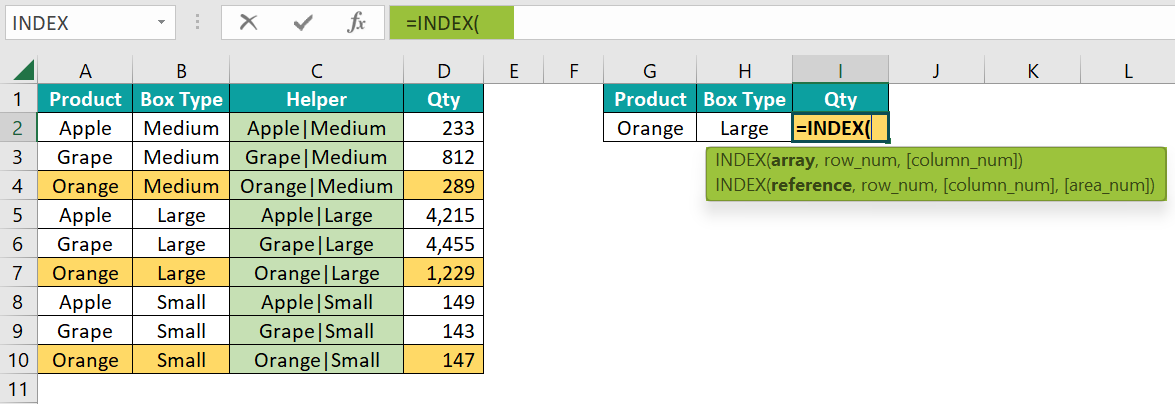How to Use INDEX MATCH Multiple Criteria - Step 5