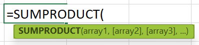 SUMPRODUCT in Excel - Formula Syntax