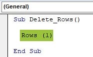VBA Delete Row - Step 4