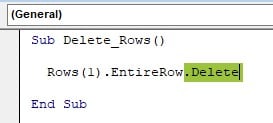 VBA Delete Row - Step 6