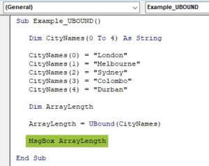 VBA UBOUND - Examples, How to Use Upper Bound Function?