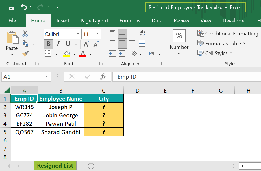 VLOOKUP From Another Worksheet - Different Workbook - Example 1 - 1