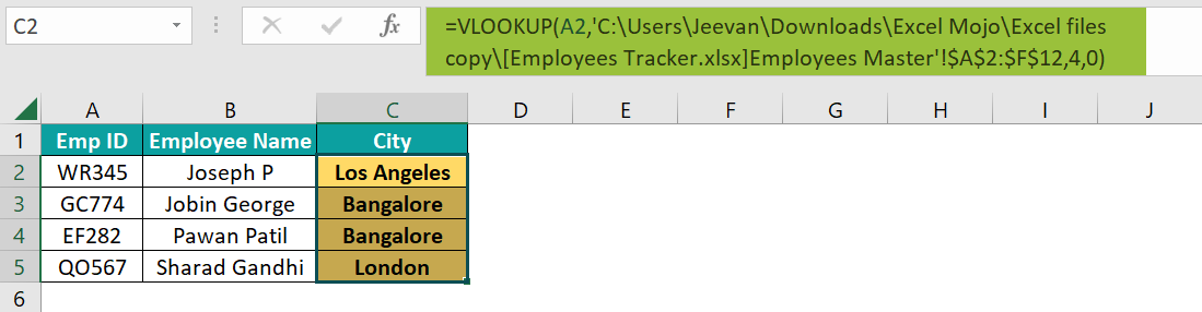 Different Workbook - Example 1 - Step 5a