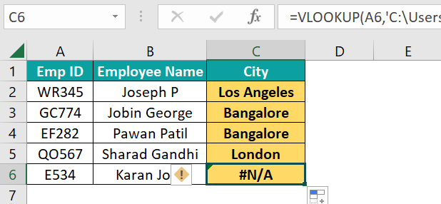 VLOOKUP From Another Worksheet - Different Workbook - Example 2