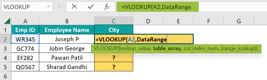 Using Named Range - Step 3