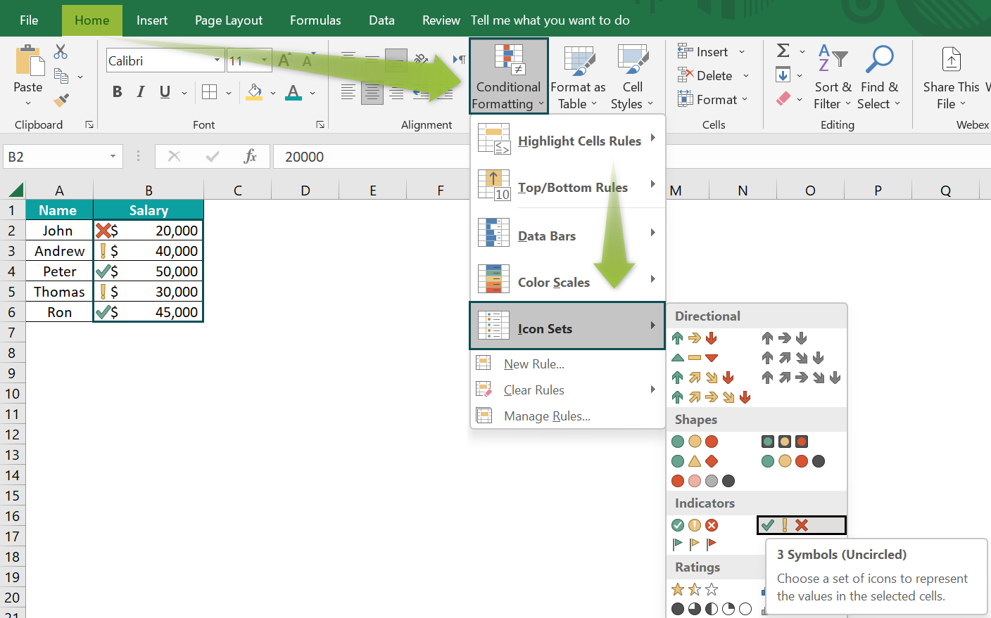 Check Mark in Excel - Using Conditional Formatting - 4