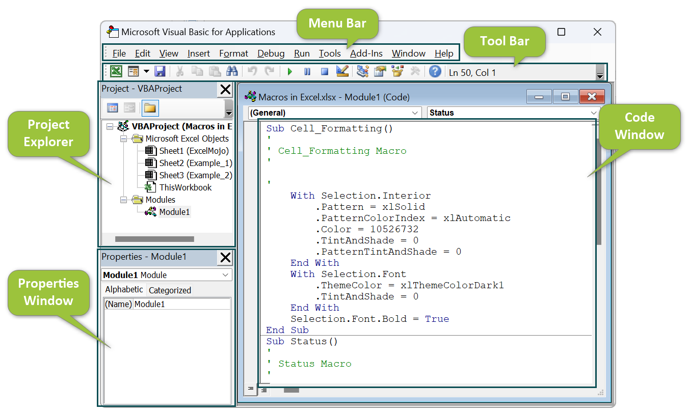 Excel Macros - How to view Macros Code - 1