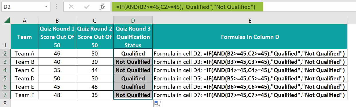 If And In Excel - 2