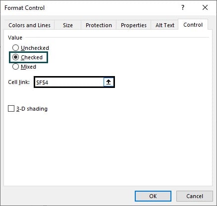 Interactive Chart in Excel Example 1 - Step 5