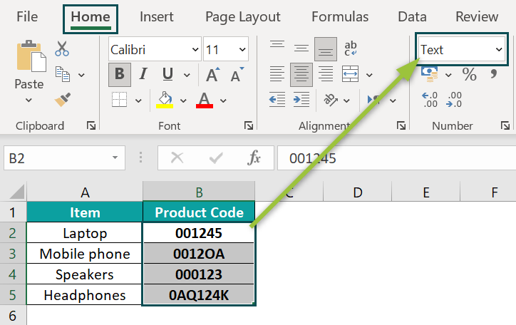 Leading Zeroes in Excel