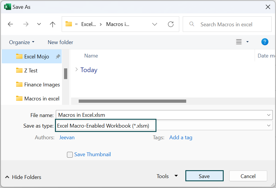 Macros in Excel - How to save recorded Macro - 1