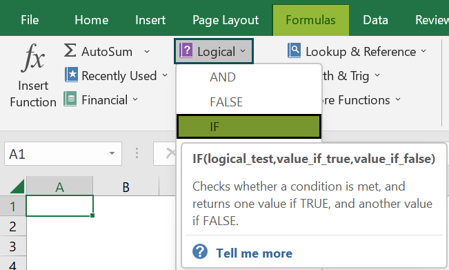 Max IF in Excel - Access IF from the Excel ribbon