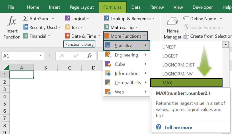 Max IF in Excel - Access MAX from the Excel ribbon