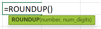 ROUNDUP Function in Excel - Formula Syntax