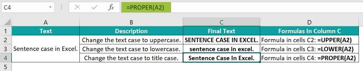 Sentence Case in Excel - 2