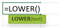 Sentence Case in Excel - LOWER Function Formula