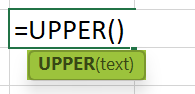 Sentence Case in Excel - UPPER Function Formula