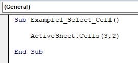 VBA Select cell Example 2 - Step 4