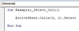 VBA Select cell Example 2 - Step 5