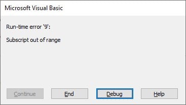 VBA Select cell Example 5 - Code Error