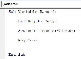 Assigning Ranges Code