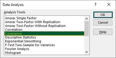 Covariance Matrix In Excel - Example 2 - Step 2