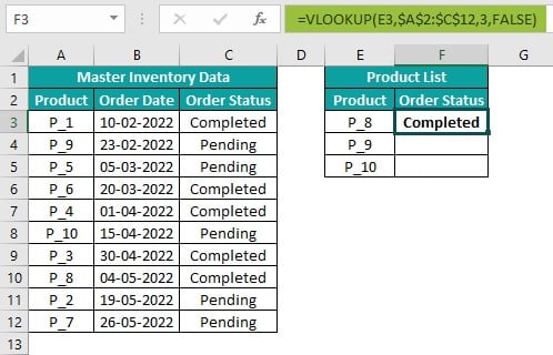 Excel Commands Example 1 - Step 2 - Output