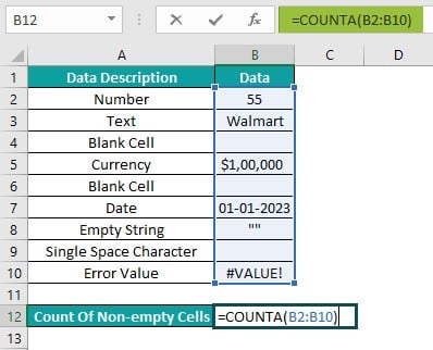 Excel Commands Example 5 - Step 1 - Value1