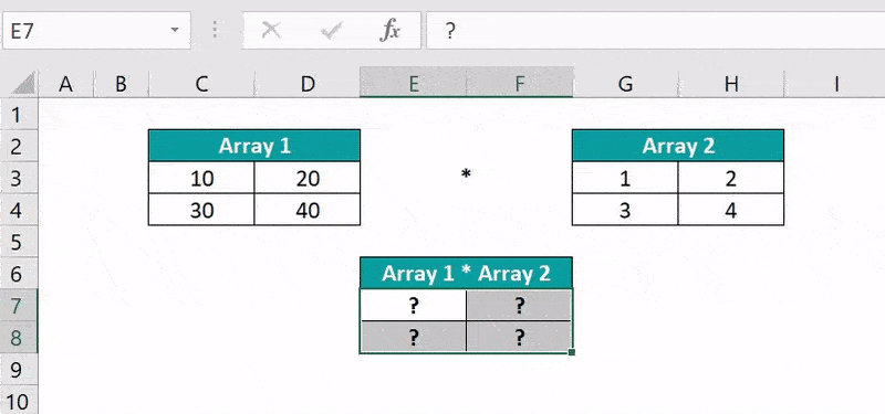Excel Matrix Multiplication - 2