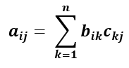 Excel Matrix Multiplication - Mathematical Formula