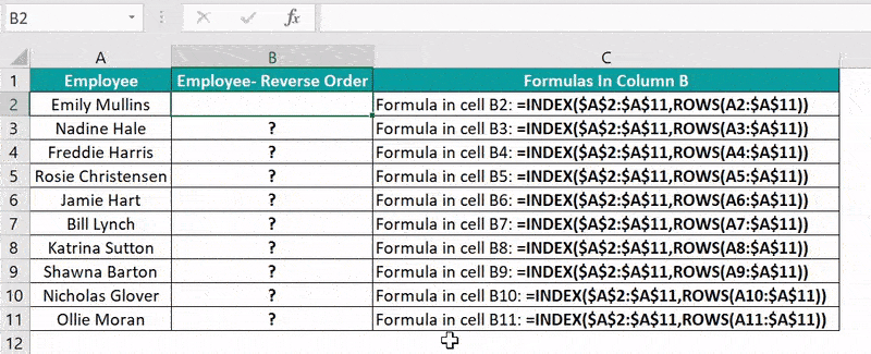 Excel Reverse Order - 2