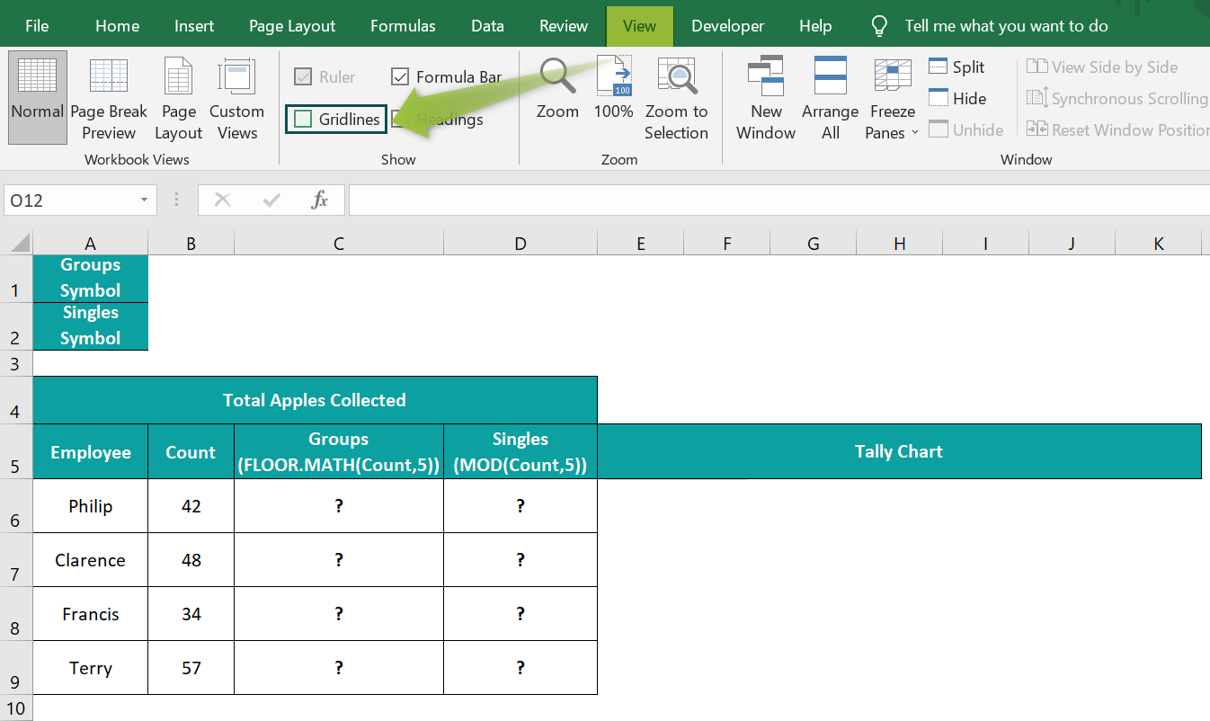 How to Create Tally Chart In Excel - Basic Example