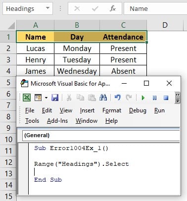 VBA 1004 Error - Example 2 - Step 4
