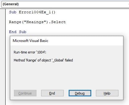 VBA 1004 Error - Example 2 - Step 5