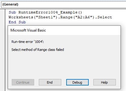 VBA 1004 Error - Example 3 - Step 2